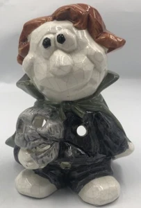 Kid Dressed Like Dracula Skull Ceramic Tea light Candle Holder Halloween - Picture 1 of 8