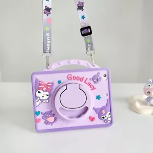 Kuromi Kids Shockproof Case Strap For iPad7/8/9/10thSamsungA7/8/9 S6 360Rotation - Picture 1 of 14