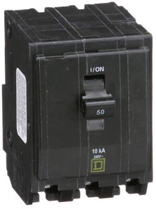 QO350 - Square D Plug-In 240V 50A 3 pole circuit breaker 10kA@240V - Picture 1 of 8