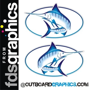 Pair of full colour Bayliner Trophy Marlin stickers/decals - Picture 1 of 1