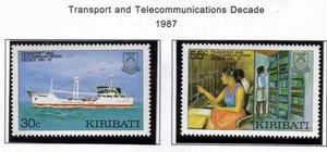 KIRIBATI MNH 1987 SG268-269 TRANSPORT AND TELECOMS DECADE - Picture 1 of 1