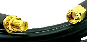 USA MADE 10ft LMR240 Coax Cable Assembly SMA Male to SMA Female Gold CNT-240 - Picture 1 of 5