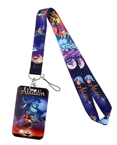 Classic Cartoon Aladdin Characters ID Holder Lanyard Keychain - Picture 1 of 1