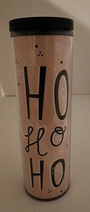 New Starbucks 16oz Ho Ho Ho Christmas Holiday Tumbler Double Wall With Lid Pink - Picture 1 of 10