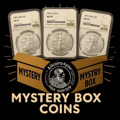 MYSTERY BOX COIN NGC (RANDOM YEAR) 1OZ MS69 AMERICAN EAGLE  1 OF 100 - Image 1 of 2