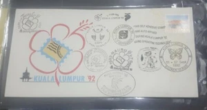1992 int'l philetelic exhibition KL FDC cover  Australia stamp  10 fancy chops - Picture 1 of 2