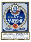 Belgique Ancienne Étiquette Vin Décoré Grande Fine Saint Jérôme
