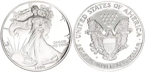 USA 1 Dollar 1990 American Eagle - Liberty 1oz Pf 125624 - Picture 1 of 1