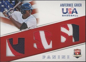 2015 Panini USA Baseball Anfernee Grier Rookie Game Used Jersey Patch #/35