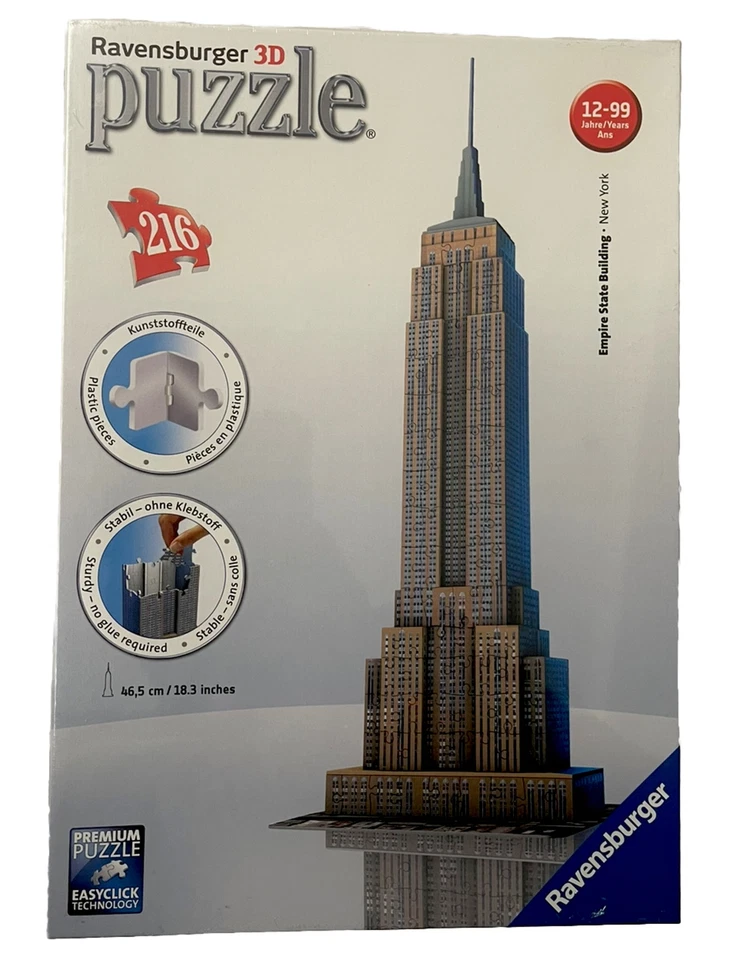 RAVENSBURGER PUZZLE 3D EMPIRE STATE BUILDING 216pz 12553 - Immagine 1 di 3