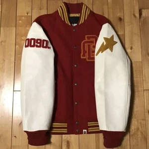 BAPE NFS limited Leather sleeve varsity jacket A Bathing Ape Size L 2503TY - Picture 1 of 9
