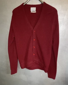 Vtg Teestuff by Arrow Knit Cardigan Sweater Mens M Alpaca Wool 50’s Maroon Golf - Picture 1 of 10