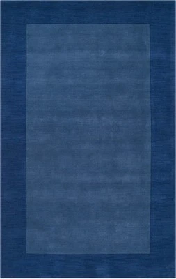 Tapete de área casual contemporâneo borda quadrada azul 9 - aprox 9' 9" x 9'9" - Imagem 1 de 4