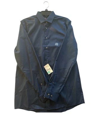 Camisa de vestir elástica de manga larga JF para hombre talla mediana 15-15,5 34-35 azul marino Foto 1 de 4