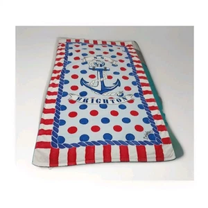 Brighton Strandtuch maritim signiert groß rot weiß blau Anker 35" x 65" - Bild 1 von 8