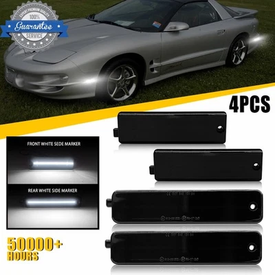 4X Luces LED laterales blancas ahumadas para Pontiac Firebird 1998-2002 Foto 1 de 4