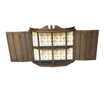 Vintage 3 Tier Colonial Curio Wall Shelf  Shutters Dart Ind. MCM Plastic - Image 1 of 3