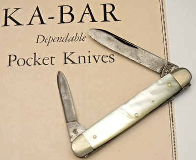 Старинный перочинный нож KA-BAR OLEAN NY Senator - б/у нож с идеальными перламутровыми ручками - Изображение 1 из 4