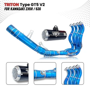 Tubo silenciador cabezal sistema escape completo para Kawasaki Ninja ZX6R ZX636 2009-2025 - Imagen 1 de 7