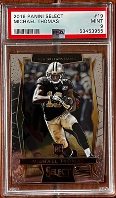 2016 Panini Select #19 Michael Thomas PSA 9 Mint Rookie RC Card - Saints - Image 1 of 2