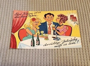 1970's Postcard German Humor Comic "For women it is like wine...." NEW - Picture 1 of 2