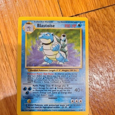 1999 Blastoise Holo Rare Pokémon Card TCG 2/102 Base Set Near Mint - Image 1 of 3