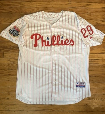Camiseta Majestic MLB Philadelphia Phillies Ibanez Serie Mundial 2008 52 Forrada en Oro Foto 1 de 4