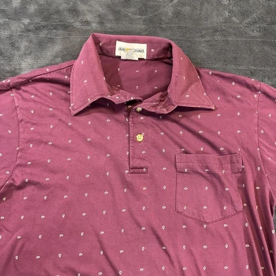 Vintage Jack Nicklaus Polo Shirt Mens M Burgundy Paisley Cotton Golf Japan - Image 1 of 4