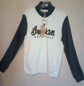 NWT Lucky Brand Indian Motorcycle Jersey 1/4 Zip Size S Shirt Spirit Lake Iowa - Picture 1 of 14