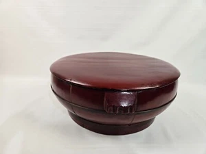 antique chinese rice bowl - red wood - Picture 1 of 9