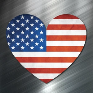 (1) AMERICAN FLAG Heart Vinyl Decal Sticker Car United States Love USA US NEW - Picture 1 of 4