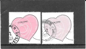 FRANKREICH 2024. VALENTINSTAG. HERZ LANCÔME. KONVOLUT 2 BRIEFMARKEN GUMMIS STEMPEL RON - Bild 1 von 1
