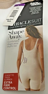 Miraclesuit Shape Away Extra Firm Control Size: 2X Shapewear Body Suit Nude - Picture 1 of 9