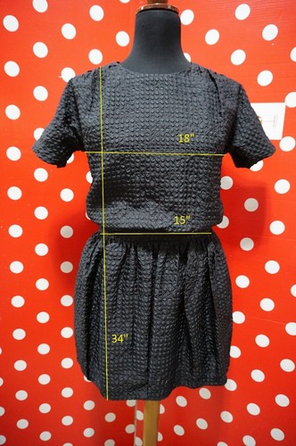 BALENCIAGA tg S it 40 us 8 vestito piccolo nero 100% seta mini ITALIA