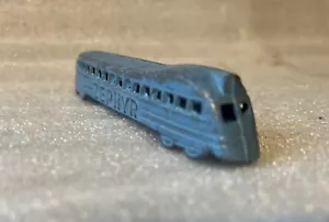 1930's VINTAGE METAL TOOTSIETOY CRACKER JACK PRIZE BLUE ZEPHYR TRAIN TOY bus - Picture 1 of 11