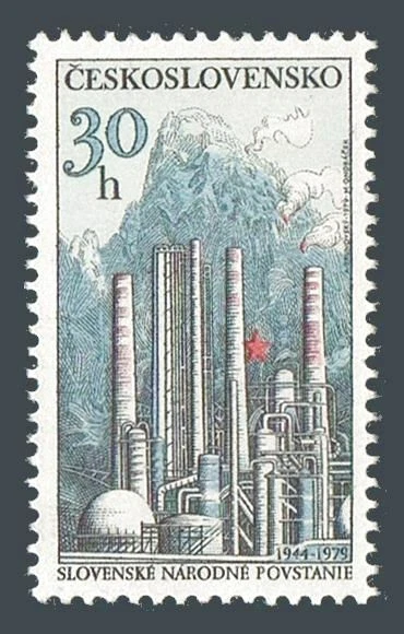 Czechoslovakia 2249 block/4,MNH.Mi 2516. Slovak National Uprising,35th Ann.1979. - Image 1 of 1