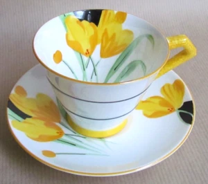 PARAGON PORZELLAN PAR258 ART DECO KAFFEETASSE & UNTERTASSE HANDBEMALT (10070) - Bild 1 von 4