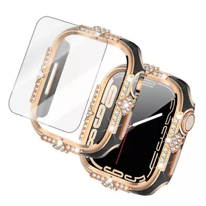 For Apple Watch Series 10 9 8 7 6 5 4 SE 41/42/44/45/46mm Case Screen Protector - Picture 1 of 17