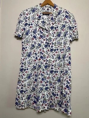 Винтажный 1990-х женщин цветочный комбинезон шорты платье - размер 18 - - Изображение 1 из 4