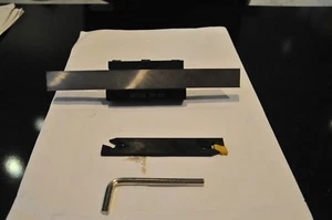 Carbide Tip CNC Parting Lathe Tool Holder Block 12mm Center Height 20mm 2 Blade - Picture 1 of 7