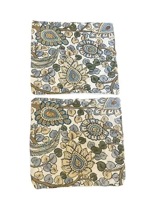 Set Of 2 Pottery Barn Embroidered & Print Florentine Floral Throw Pillow Covers - Image 1 of 4