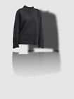 $896 TSE Women's Gray Recycled Cashmere Knit Lace-Up Mock-Neck Sweater Size L