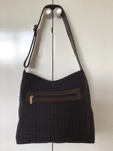 Vintage DAKS of Londondark Brown/Black Patterned Fabric Shoulder Bag - Picture 1 of 12