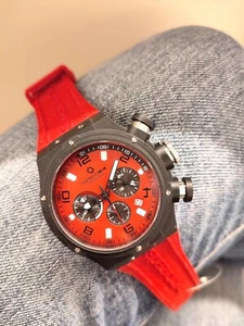 Orologio Cronografo sportivo SPAZIO24, Water Resistant, cint. gomma Rosso, NUOVO - Picture 1 of 9