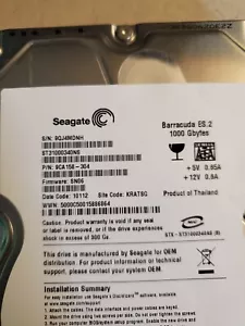 Seagate Barracuda ES.2 1TB Internal Hard Disk Drive SATA ST31000340NS - Picture 1 of 1