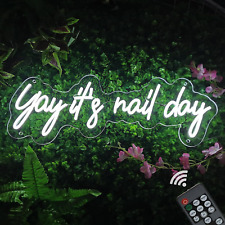 Yay Its Nail Day Neon Sign, Nails LED Sign, Nail Salon Decor Open Welcome Signag