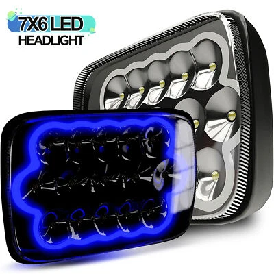 Faros LED DRL haz alto/bajo 2 piezas para Jeep Wrangler Toyota Mr2 5x7 7x6 pulgadas Foto 1 de 4