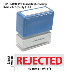 REJECTED -JYP PA1040 Pre-Inked Rubber Stamp (Red Ink) - Picture 1 of 2