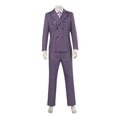 Cosplay La Máscara Verde Stanley Púrpura Rayas Trajes Disfraces Trajes de Halloween Foto 1 de 4