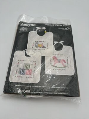 Janlynn Krazy Stitches Inc. Nursery Time Bibs Stamped Cross Stitch Kit, #69-14  - Image 1 of 3
